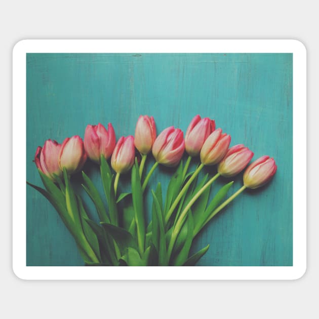 Pink Spring tulips Sticker by oliviastclaire